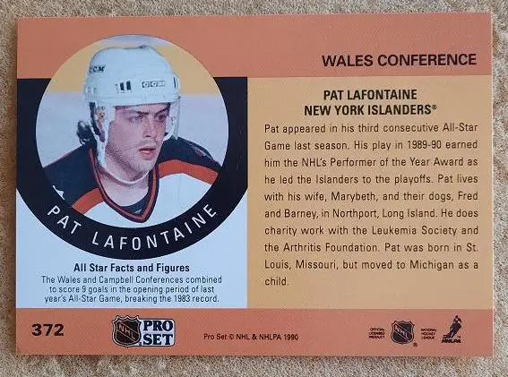 НХЛ Пэт Лафонтейн Нью-Йорк Айлендерс № 372 1