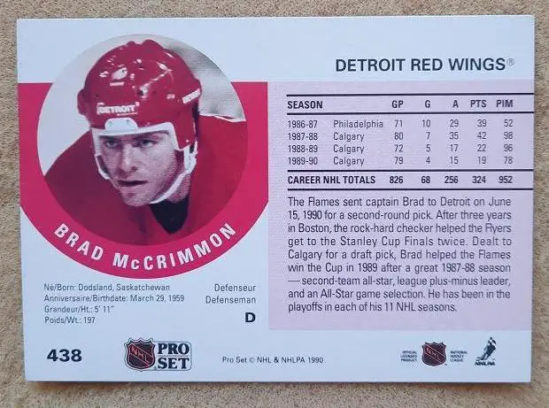 НХЛ Брэд Маккриммон Детройт Ред Уингз № 438 1