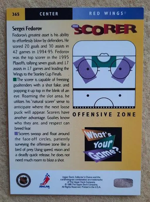 НХЛ Сергей Федоров Детройт Ред Уингз Динамо Минск ЦСКА Москва Магнитогорск № 365 1