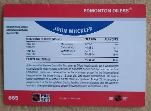 НХЛ Джон Маклер Эдмонтон Ойлерз № 665 1