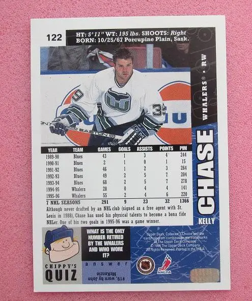 НХЛ Келли Чейз Хартфорд Уэйлерс № 122 1