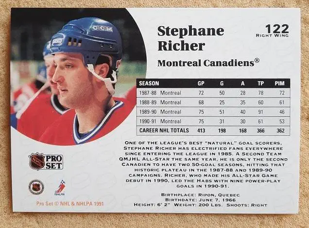 НХЛ Стефан Рише Монреаль Канадиенс № 122 1