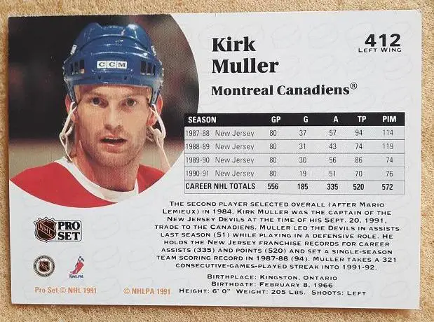 НХЛ Кирк Мюллер Монреаль Канадиенс № 412 1