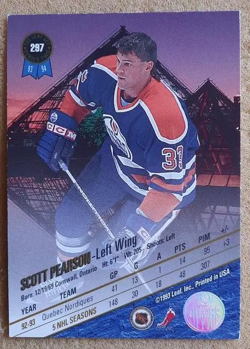 НХЛ Скотт Пирсон Эдмонтон Ойлерз № 297 1