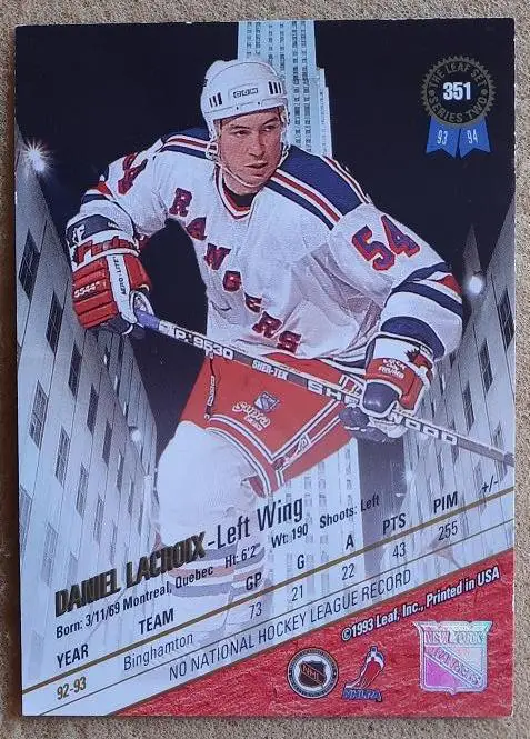 НХЛ Даниэль Лакруа Нью-Йорк Рейнджерс № 351 1