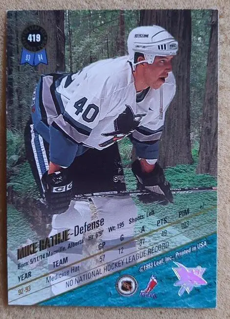 НХЛ Майк Ратье Сан-Хосе Шаркс № 419 1