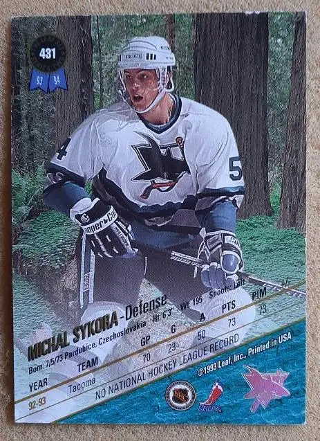 НХЛ Михал Сикора Сан Хосе Шаркс № 431 1