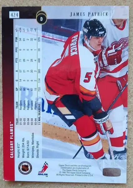 НХЛ Джеймс Патрик Калгари Флэймз № 424 1
