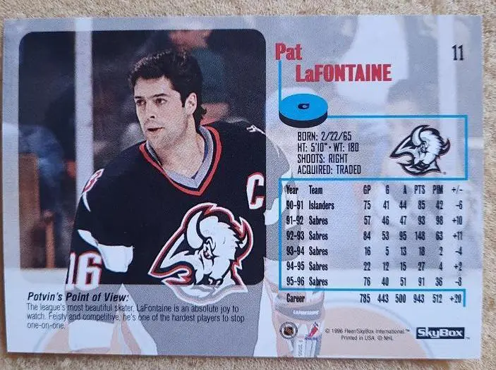 НХЛ Пэт Лафонтейн Баффало Сейбрз № 11 1