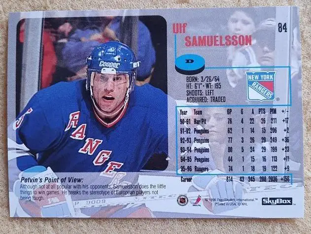 НХЛ Ульф Самуэльссон Нью-Йорк Рейнджерс № 84 1