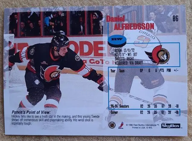НХЛ Даниэль Альфредссон Оттава Сенаторз № 86 1