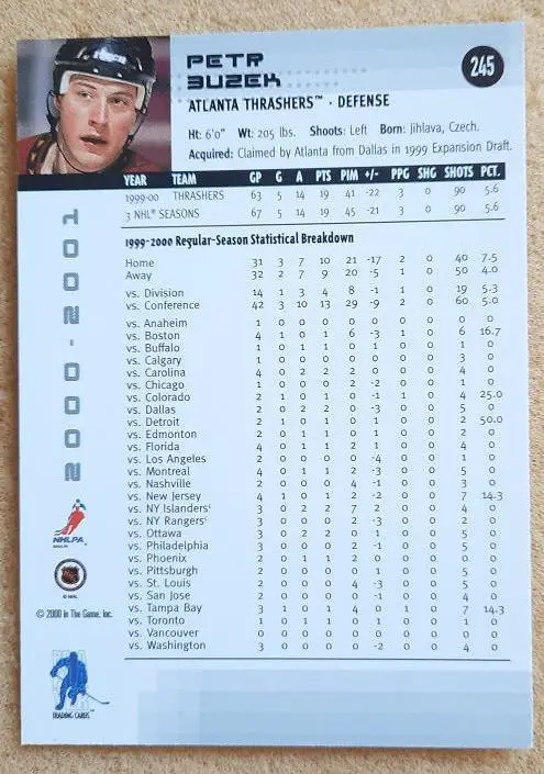 НХЛ Петр Бузек Атланта Трэйшерз № 245 1