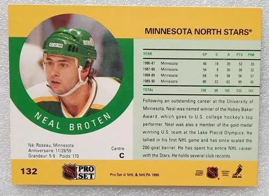 НХЛ Нил Бротен Миннесота Норт Старз № 132 1
