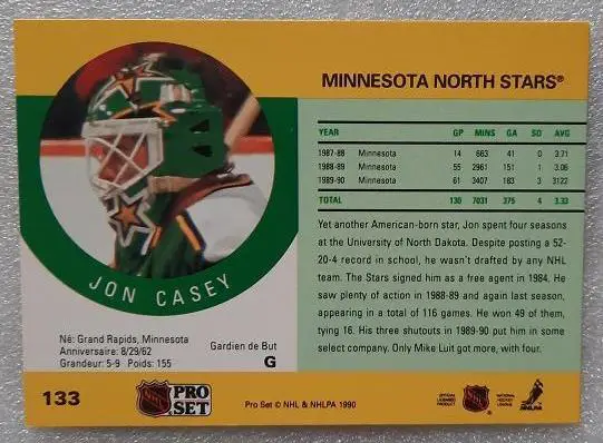 НХЛ Джонатан Кейси Миннесота Норт Старз № 133 1