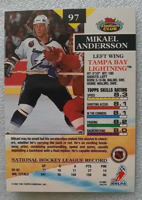 НХЛ Микаэль Андерссон Тампа Бэй Лайтнинг № 97 1