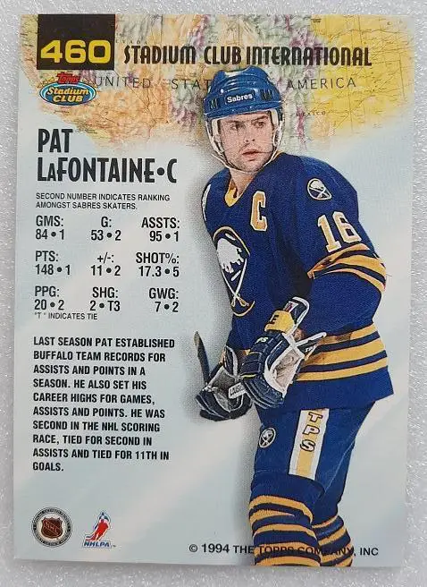НХЛ Пэт Лафонтейн Баффало Сейбрз № 460 1