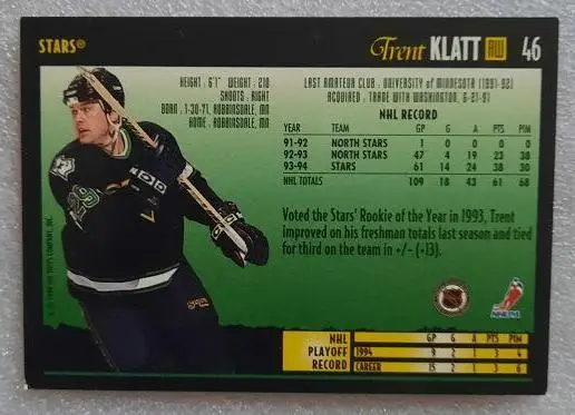 НХЛ Трент Клетт Даллас Старз № 46 1