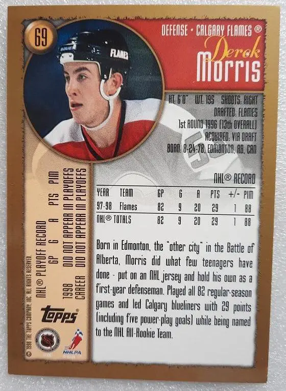 НХЛ Дерек Моррис Калгари Флэймз № 69 1