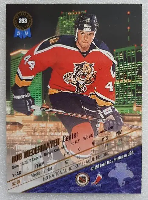 НХЛ Роб Нидермайер Флорида Пантерз № 293 1