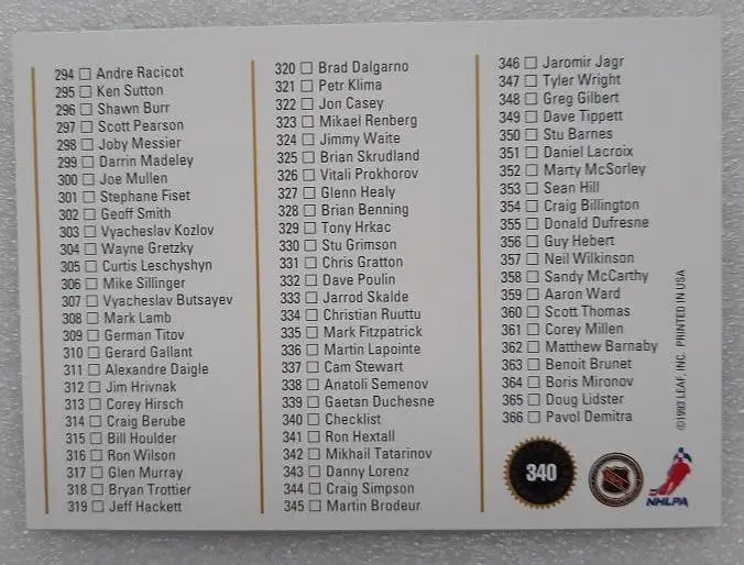 НХЛ Пьер Тарджон Нью-Йорк Айлендерс № 340 чек-лист 1
