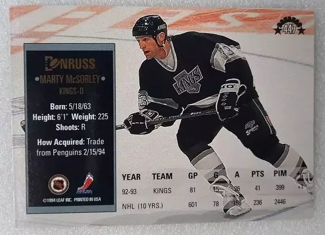 НХЛ Марти Максорли Лос-Анжелес Кингз № 447 1