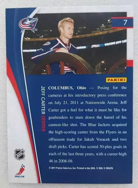 НХЛ Джефф Картер Коламбус Блю Джекетс № 7 1