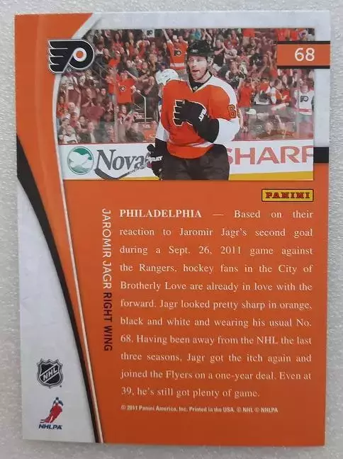 НХЛ Яромир Ягр Филадельфия Флайерз Авангард Омск № 68 1