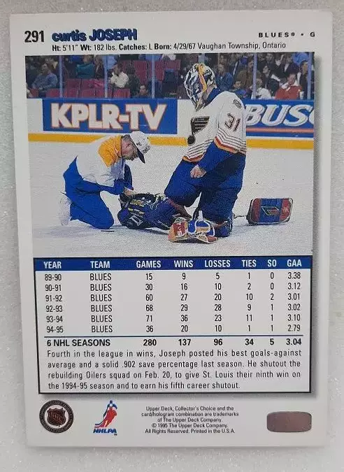 НХЛ Куртис Джозеф Сент-Луис Блюз № 291 1