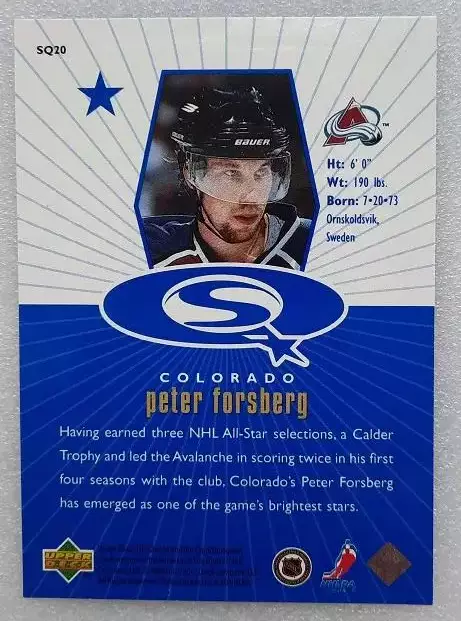 НХЛ Петер Форсберг Колорадо Эвеланш № SQ 20 блю 1