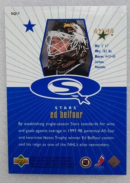 НХЛ Эд Белфор Даллас Старз № SQ 17 блю 1