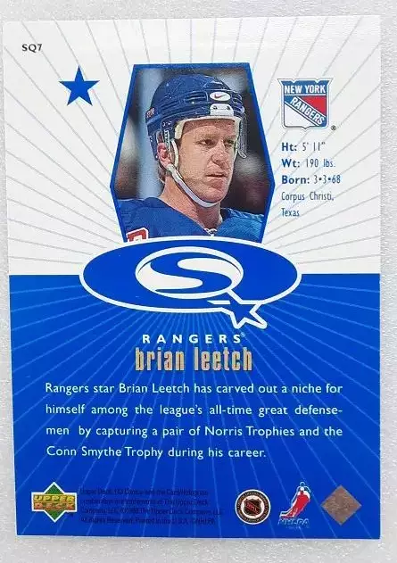 НХЛ Брайан Лич Нью-Йорк Рейнджерс № SQ 7 блю 1