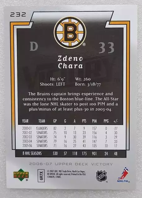 НХЛ Здено Хара Бостон Брюинз № 232 1