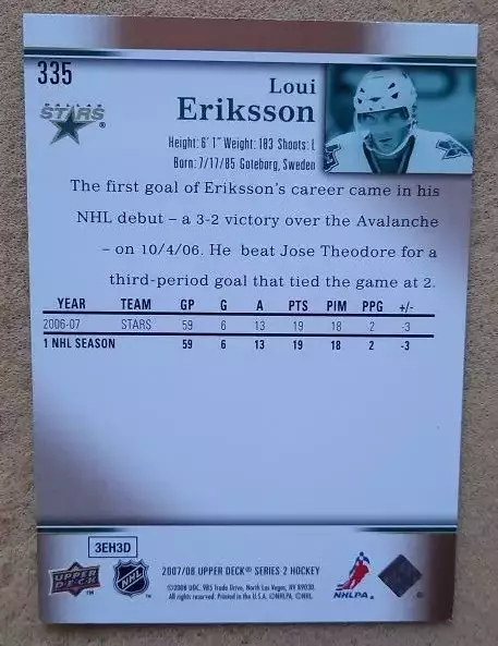 НХЛ Луи Эрикссон Даллас Старз № 335 1