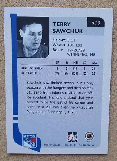 НХЛ Терри Савчук Нью-Йорк Рейнджерс № 406 1