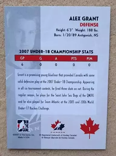 НХЛ Алекс Грант Канада СКА СПб Барыс Омск № 1 1