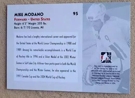 НХЛ Майк Модано США № 95 1