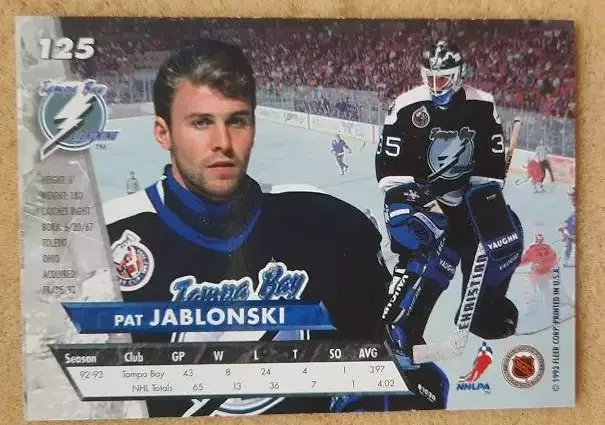 НХЛ Пэт Яблонски Тампа Бэй Лайтнинг № 125 1