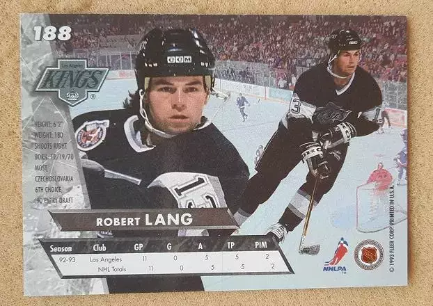 НХЛ Роберт Лэнг Лос-Анжелес Кингз № 188 1