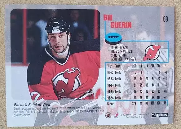 НХЛ Билл Герин Нью-Джерси Дэвилз № 69 1