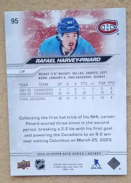 НХЛ Рафаэль Харви-Пинар Монреаль Канадиенс № 95 1