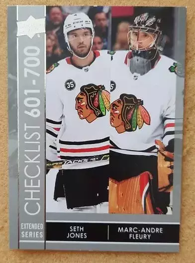 НХЛ Сет Джонс Марк-Андре Флери Чикаго Блэкхокс № 700 чек-лист