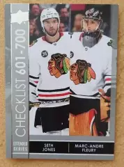 НХЛ Сет Джонс Марк-Андре Флери Чикаго Блэкхокс № 700 чек-лист
