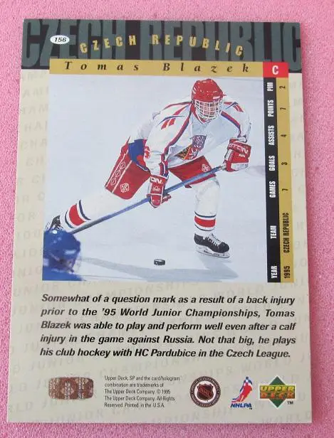 НХЛ Томаш Блажек Чехия № 156 1