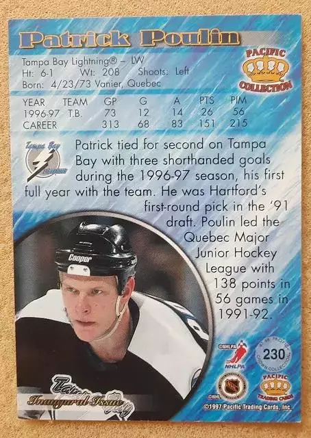 НХЛ Патрик Пулин Тампа Бэй Лайтнинг № 230 1