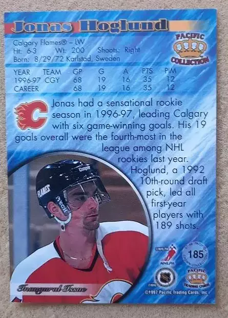 НХЛ Юнас Хоглунд Калгари Флэймз № 185 1