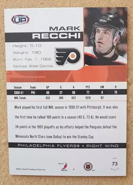 НХЛ Марк Рекки Филадельфия Флайерз № 73 а 1