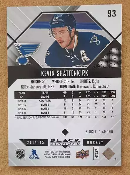 НХЛ Кевин Шаттенкирк Сент-Луис Блюз № 93 1