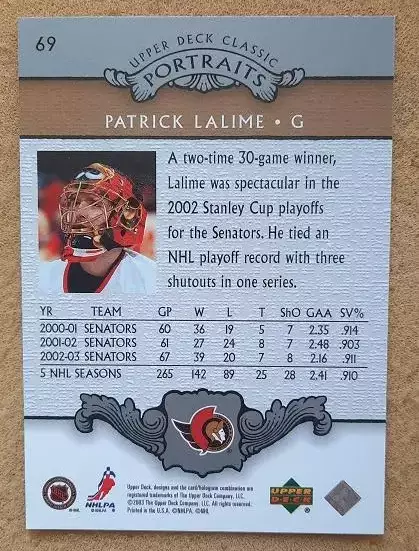 НХЛ Патрик Лалим Оттава Сенаторз № 69 1