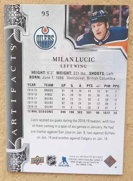 НХЛ Милан Лучич Эдмонтон Ойлерз № 95 1