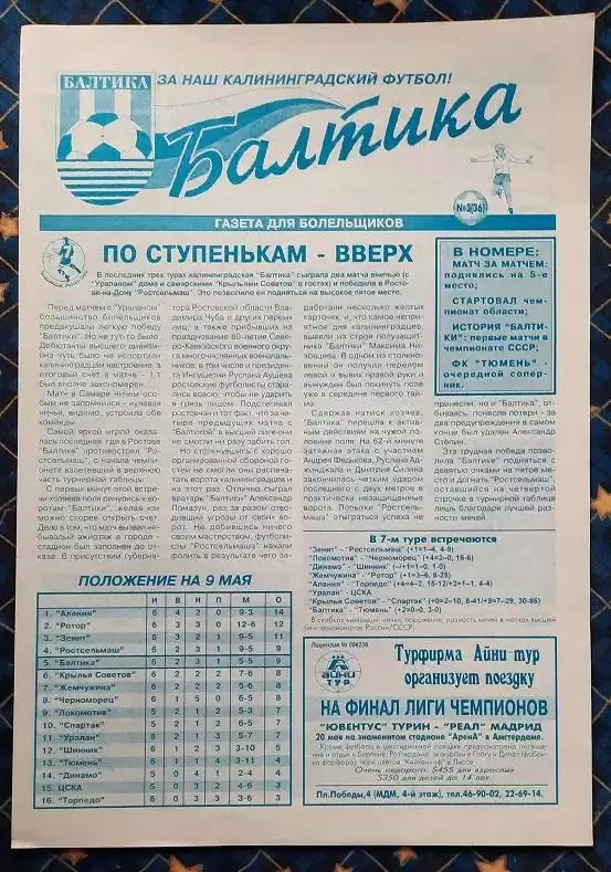 Балтика Калининград - ФК Тюмень Тюмень 09.05.1998